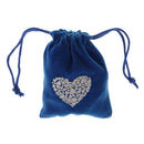 10 Pcs Small Heart Pattern Dark Blue Velvet Drawstring Bag for Jewelry Bag Gift Earrings Necklace Hair Pins Pouch 7 x 9cm