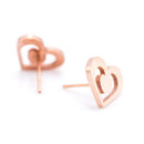 EElegant Fashion Rose Gold Plated Punk Double Sweet Heart Pattern Bohemian Ear Stud Earrings Fashion Jewelry for Women Girls