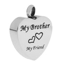 My Friend Letter Heart Shape Keepsake Memorial Perfume Bottle Casket Pendant