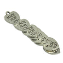 50 Pieces/ Lot Retro Tibetan Silver Heart MADE FOR YOU Pendant Spacer Beads DIY Findings for Jewelry Making