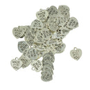 50 Pieces/ Lot Retro Tibetan Silver Heart MADE FOR YOU Pendant Spacer Beads DIY Findings for Jewelry Making