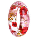 Transparent Vintage Various Daisy Dry Flower Lucite Plastic Women Bracelet