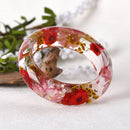 Transparent Vintage Various Daisy Dry Flower Lucite Plastic Women Bracelet