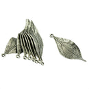 20 Pcs Tibetan Silver 3D Delicate Leaf Charms Pendants Jewelry DIY Making