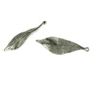20 Pcs Tibetan Silver 3D Delicate Leaf Charms Pendants Jewelry DIY Making