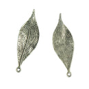 20 Pcs Tibetan Silver 3D Delicate Leaf Charms Pendants Jewelry DIY Making