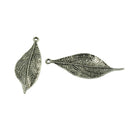 20 Pcs Tibetan Silver 3D Delicate Leaf Charms Pendants Jewelry DIY Making