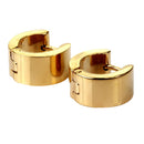 Simple Smooth Golden Plated Stainless Steel Wide Huggie Hoop Earrings for Unisex Fashion Sumptuous Shining Piercing Punk Style