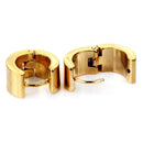 Simple Smooth Golden Plated Stainless Steel Wide Huggie Hoop Earrings for Unisex Fashion Sumptuous Shining Piercing Punk Style