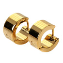 Simple Smooth Golden Plated Stainless Steel Wide Huggie Hoop Earrings for Unisex Fashion Sumptuous Shining Piercing Punk Style