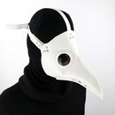 Halloween White PU Leather Plague Doctor Costume Cosplay Steampunk Mask