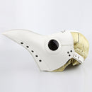 Halloween White PU Leather Plague Doctor Costume Cosplay Steampunk Mask