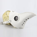 Halloween White PU Leather Plague Doctor Costume Cosplay Steampunk Mask