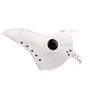 Halloween White PU Leather Plague Doctor Costume Cosplay Steampunk Mask