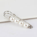 Elegant Faux Pearl Safety Pin Brooch Pin Clip For Ladies Scarf Coat Gown