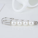 Elegant Faux Pearl Safety Pin Brooch Pin Clip For Ladies Scarf Coat Gown