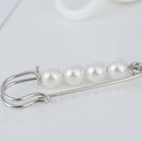 Elegant Faux Pearl Safety Pin Brooch Pin Clip For Ladies Scarf Coat Gown