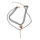 Exquisite Sexy Net Clavicle Chain with Double Layer Weave Net Adjustable Necklace Triangle&Rectangle Pendant Bohemia Style