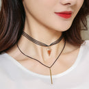 Exquisite Sexy Net Clavicle Chain with Double Layer Weave Net Adjustable Necklace Triangle&Rectangle Pendant Bohemia Style