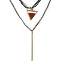 Exquisite Sexy Net Clavicle Chain with Double Layer Weave Net Adjustable Necklace Triangle&Rectangle Pendant Bohemia Style