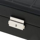 12 Men Watch Box Black PU Leather Display Glass Top Jewelry Case Organizer Box