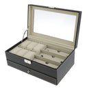 1 Pc PU Leather Watch Case For Watches - Storage Box With Zipper