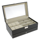 1 Pc PU Leather Watch Case For Watches - Storage Box With Zipper