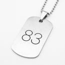 Fashion Men's Stainless Steel Necklace Number Letters Dog Tag Pendant Silver