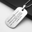 Fashion Men's Stainless Steel Necklace Number Letters Dog Tag Pendant Silver