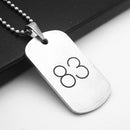 Fashion Men's Stainless Steel Necklace Number Letters Dog Tag Pendant Silver