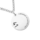 Stainless Steel Round Pendant Distinction Unique Lettering Necklace Jewelry