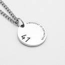 Stainless Steel Round Pendant Distinction Unique Lettering Necklace Jewelry