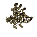 Pack of 12 Brass Lobster Claw Clasp And Leather Crimp Clip Ends Set Antique Bronze