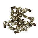Pack of 12 Brass Lobster Claw Clasp And Leather Crimp Clip Ends Set Antique Bronze