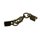 Pack of 12 Brass Lobster Claw Clasp And Leather Crimp Clip Ends Set Antique Bronze