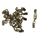 Pack of 12 Brass Lobster Claw Clasp And Leather Crimp Clip Ends Set Antique Bronze