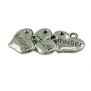 30pcs Tibet Silver Brother Heart Charms Wedding DIY Jewellery Making 16 x 14 mm