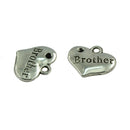 30pcs Tibet Silver Brother Heart Charms Wedding DIY Jewellery Making 16 x 14 mm