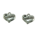 30pcs Tibet Silver Heart Shape Pendants " Grandmother " Charms Wedding Party DIY Jewellery