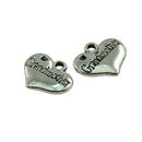 30pcs Tibet Silver Heart Shape Pendants " Grandmother " Charms Wedding Party DIY Jewellery