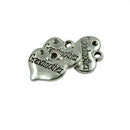 30pcs Tibet Silver Heart Shape Pendants " Grandmother " Charms Wedding Party DIY Jewellery