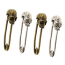 Retro Fashion Skull Head Pins Accessories Supplies DIY Jewelry Finding 4Pcs Silver & Gold 50x14mm for Clothing Bag Necklace Bracelet