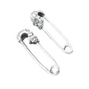 Retro Fashion Skull Head Pins Accessories Supplies DIY Jewelry Finding 4Pcs Silver & Gold 50x14mm for Clothing Bag Necklace Bracelet