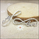 Novelty Fashion Modern Design Floral Number 8 Shaped DIY Jewelry Findings 15 Pcs Silver&Gold&Yellow Gold with Romantic Love Letters