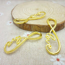 Novelty Fashion Modern Design Floral Number 8 Shaped DIY Jewelry Findings 15 Pcs Silver&Gold&Yellow Gold with Romantic Love Letters