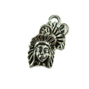 40 Pieces Tibetan Silver North American Chief Head Pendant Charm Findings