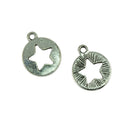 30 Pieces Tibetan Silver Hollow Star Round Pendant DIY Findings Crafts Jewelry