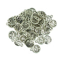 50pcs Tibetan Silver Pendant Charms DIY Findings Crafts Hollow Star Heart LOVE Vintage Family Jewelry