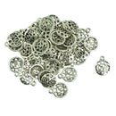 50pcs Tibetan Silver Pendant Charms DIY Findings Crafts Hollow Star Heart LOVE Vintage Family Jewelry