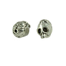 10 Pieces Spooky Skull Heads Loose Spacer Beads Tibetan Silver Charms Findings Making